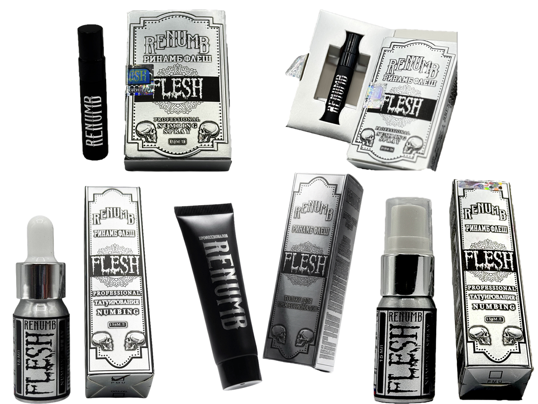 RENUMB FLESH pre-procedure numbing cream and box